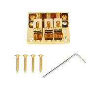 Puente de Guitarra Fijo de 3 Cuerdas, Reemplazo de Ajuste de Altura de Entonación para Guitarras Eléctricas con Caja de Cigarros (Oro)