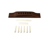 Puente de guitarra folk de 6 cuerdas, de madera, acústica, puente, sillines, tuerca, piezas de repuesto, alfileres ranurados