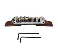 Puente de guitarra para principiantes Rosewood Jazz Bridge Set Guitarra Eléctrica Rodamiento De Bolas Accesorios De Elevación E Inferior(Chrome silver)