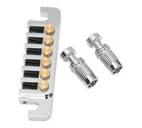 Puente de Guitarra, Pieza Trasera Reversible Envolvente Alrededor de la Silla, Tope de Puente, Pieza Trasera para Guitarras Eléctricas Estilo LP EPI (SILVER)