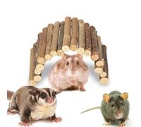 Puente de hámster Puente de Escalera de Madera Escondite de Animales pequeños Roedores Juguete masticable Jaula para Mascotas Decoración para Conejillo de Indias (S)
