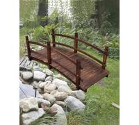 Puente de jardín de madera para pasarela, puente de arco decorativo para estanques, puente rústico para decoración de caminos, patio trasero