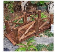 Puente de jardín para arroyo pequeño, puente de arco de madera para paisajismo y caminos, ideal para sesiones de fotos y ceremonias
