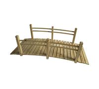 Puente de jardín Relaxdays, con barandilla, Madera de Abeto, 58 x 185 x 72 cm, Carga 200 kg