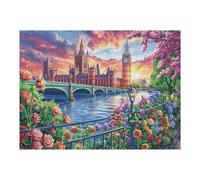 Puente de la Torre de Londres de Londres río Ciudad Campo Puzzle 500 Piezas Educativo Familiar Interactivo Rompecabezas 3D para Toda La Familia Aliviar Estrés Decoración Hogar Portátil 500 PCS