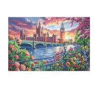 Puente de la Torre de Londres de Londres río Ciudad Campo Puzzles 1000 Piezas Construir Maquetas Rompecabezas para Adultos Desafío Intelectual Juguete Educativo 3D Moderno 1000 PCS