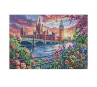 Puente de la Torre de Londres de Londres río Ciudad Campo Puzzles 300 Piezas Impossible 3D Ultra Difícil Rompecabezas para Adultos Desafío Intelectual Estera Portátil DIY Moderno Creativo 300 PCS