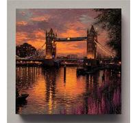 Puente de la Torre Diamond Painting Paisaje Diamond Painting Adultos, 5D Pintura Diamante Niños, DIY Cristal Bordado Punto de Cruz Cuadro Diamantes Puzzle Kits, Decoración Del Hogar 90x90cm ac1-q1