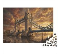Puente de la Torre LondresRompecabezas Premium De 1000 Piezas Cartón río Támesis Antistrés Entretenimiento Familiar, Regalo Ideal para Tiempo Libre Y Hobby 38x26cm/1000pcs