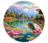 Puente de Madera Lotus Puzle Juguete EduGatoivo Decoración del Hogar 1000 Piezas Vista Lago Rompecabezas Imposible Juego De Habilidad para Adultos 1000pcs (67.5x67.5cm)