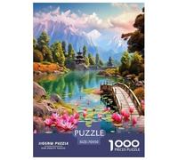Puente de Madera Lotus Rompecabezas Imposible,desafío para Adultos Entretenimiento Creativo 1000 Piezas Obra De Arte De Juego De para Adultos Y Niños 70x50cm/1000pcs