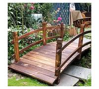 Puente de madera para jardín al aire libre, diseño de arco con barandillas de seguridad para arroyos y estanques, accesorio decorativo grande para patio trasero, caminos de jardín y paisajismo