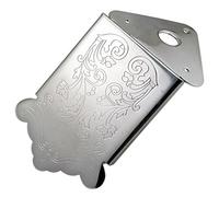 Puente de mandolina grabado con patrón de flores, piezas de instrumento, color plateado