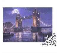Puente de Piedra Histórico Puzzle de 1000 Piezas Papel para Adultos Vista Nocturna de la Ciudad Puzzle para Adultos Puzzle para Toda la Familia Relajación Decoración Regalo 70x50cm/1000pcs