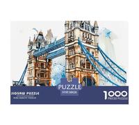 Puente de Piedra histórico Puzzle de 1000 Piezas Papel para Adultos Vista Urbana Juego de Puzzle Familia Relajante Decorativo Regalo 38x26cm/1000pcs