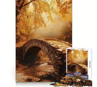Puente de Piedra otoñal sobre Arroyo, Rompecabezas para Adultos de 1000 Piezas, Desarrollo cognitivo, Relajante y Divertido, con Cierre sólido, (50x75cm)