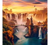 Puente de Piedra panorámico Puzzle de 120 Piezas para Adultos, 45x45cm Puzzle Adultos 120 Piezas, Juguetes Desafiantes DIY Puzzles Imposible, Rompecabezas Clásicos para Toda la Familia