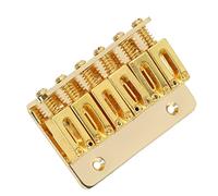 Puente de SillíN de Guitarra, Juego de Puente RíGido de Guitarra de Hierro de 6 Cuerdas, Decorativo, Resistente, Hermoso, Estable para Lecciones de MúSica (Oro)