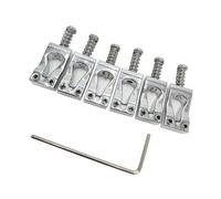 Puente de trémolo de calabaza para guitarra eléctrica de seis cuerdas de 10.8 mm con puente de latón plata y cobre. Disponible en negro. Puente Guitarra Principiantes(Silver)