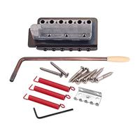 Puente de trémolo vintage de 6 cuerdas con sillines planos y placa para el cuello, estabilidad mejorada de afinación de guitarra para piezas de instrumentos musicales