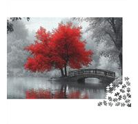 Puente del Árbol Rojo Puzzle Mil Piezas para Personas Mayores Polvo Hecho En Europa para Enmarcar Cartón 38x26cm/1000pcs