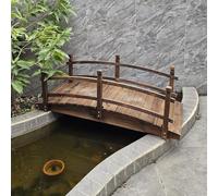 Puente del Jardín Puentes del Jardín del Parque del Patio Carbonizados, Puente Pequeño Arco Estanque Puentes con Barandilla de Seguridad, Puentes Decorativos de Madera Natural para Caminar