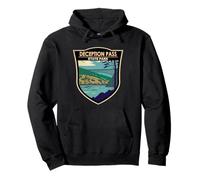 Puente del Parque Estatal Deception Pass Washington Vintage Sudadera con Capucha