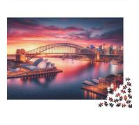 Puente del Puerto de Sydney Puzzle 1000p para Amantes De Puzzles Difícil Idea De Regalo Mejor Valorados Actividad para Fiestas Cartón Robusto 38x26cm/1000pcs