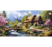 Puente Diamond Painting Flor Pintura de Diamante, 5D Diamond Art Kits, Cristal de Estrás Pintura por Números, Cuadros Diamantes para Adultos, Dibujos con Diamantes para Decoración Pared 30x60cm G6-670