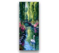 Puente Diamond Painting Kit Completo, 5D Kit Diamond Painting Río Pintura Diamante, DIY Punto de Cruz Dibujos con Diamantes, Puzzle Diamond Art para Decoración de la Pared 80x200 cm/31.4x78.7 Inch