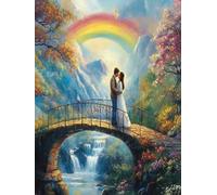 Puente Diamond Painting Kits for Adults, Parejas Pintura Diamante Manualidades Adultos, 5D DIY Mosaicos Kit Bordado Principiantes, Regalo Mujer Navidad, Decoración de Pared del Hogar 40x50cm O-685