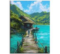 Puente Diamond Painting Paisaje Diamond Painting adultos 80x100cm ,Pintar Por Numeros Adultos Manualidades ,Bordado Kit Completo Cuadro Diamantes ,Dibujos Con Diamantes Art ,Decoracin del Hogar C-Q261