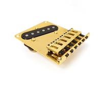 Puente dorado de 6 sillines con pastilla de bobina única compatible con Fender Telecaster - Piezas de repuesto para montaje de puente de guitarra eléctrica