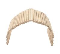 Puente escondite para mascotas, túnel de escalada flexible de madera para conejos, cobayas y hámsters, túnel de juego para animales pequeños de abedul natural con diseño de escaler (15*30CM)