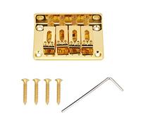 Puente Fijo para Guitarra de 4 Cuerdas, Repuesto para Cigarbox, Bajo y Ukelele, Ajuste de Intensidad y Altura - Material de Aleación de Zinc, Resistente a la Corrosión, Ideal par (Clima)