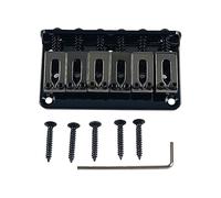 Puente fijo para guitarra eléctrica, aleación de zinc, 6 cuerdas, rodillo, caja rígida con tornillos de montaje