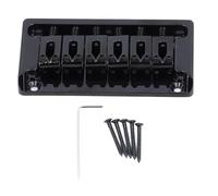 Puente fijo para guitarra eléctrica, cordal de 6 cuerdas, cuerpo pasante de latón de 52,5 mm, puente de guitarra sin trémolo con llave para St Chrome (Black)
