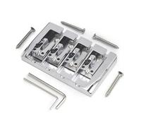 Puente for bajo vintage de 4 cuerdas bloqueado, cuerpo de 92x54 mm, espaciado pasante entre cuerdas, puente fijo for bajo de 19 mm, negro, dorado, cromado(Chrome)