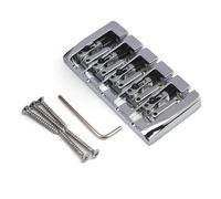 Puente for bajo vintage de 5 cuerdas con montura bloqueada, espaciado entre cuerdas desde la parte inferior del cuerpo, bajo fijo, negro, dorado, cromado, 111x54 mm, 19 mm(Chrome)