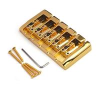 Puente for bajo vintage de 5 cuerdas con montura bloqueada, espaciado entre cuerdas desde la parte inferior del cuerpo, bajo fijo, negro, dorado, cromado, 111x54 mm, 19 mm(Gold)