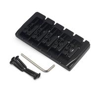 Puente for bajo vintage de 5 cuerdas con montura bloqueada, espaciado entre cuerdas desde la parte inferior del cuerpo, bajo fijo, negro, dorado, cromado, 111x54 mm, 19 mm(Schwarz)