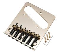 Puente for guitarra moderna Pro de 54 mm con cuerpo de latón de 6 selletas y placa de acero for guitarra eléctrica estilo Tele.(Gold)