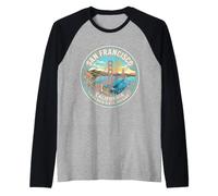 Puente Golden Gate de San Francisco, California, Vintage Camiseta Manga Raglan