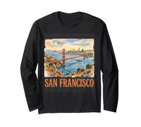 Puente Golden Gate de San Francisco, California, Vintage Manga Larga