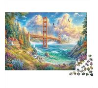 Puente Golden Gate Puzzle 1000 Piezas para La Familia-Rompecabezas Difícil, Apto para Adultos Y Adolescentes A Partir De 14 Años 52x38cm/1000pcs