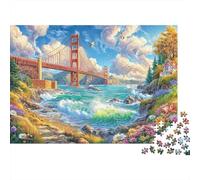 Puente Golden Gate Rompecabezas 1000 Piezas,Puzzle Difícil para La Familia - Tiempo De Calidad Y Diversión 38x26cm/1000pcs