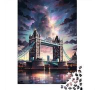 Puente histórico de Piedra Puzzle de 1000 Piezas Papel Puzzle para Adultos Vista Nocturna de la Ciudad Relajación Decoración Hogar Regalo 52x38cm/1000pcs