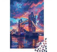Puente histórico de Piedra Puzzle para Adultos Puzzle de 1000 Piezas Vista Nocturna de la Ciudad Juego de Puzzle 1000 Piezas Relajación Regalo 70x50cm/1000pcs