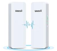 Puente inalámbrico de doble banda de 2.4G y 5G, IP65 al aire libre punto a punto WiFi Bridge CPE con 2 puertos RJ45 de 1000 Mbps, antena de alta ganancia de 16 dBi, largo alcance de 5 km, alimentación
