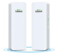 Puente inalámbrico de doble banda de 2.4G y 5G, IP65 al aire libre punto a punto WiFi Bridge CPE con 2 puertos RJ45 de 1000 Mbps, antena de alta ganancia de 16 dBi, largo alcance de 5 km, alimentación